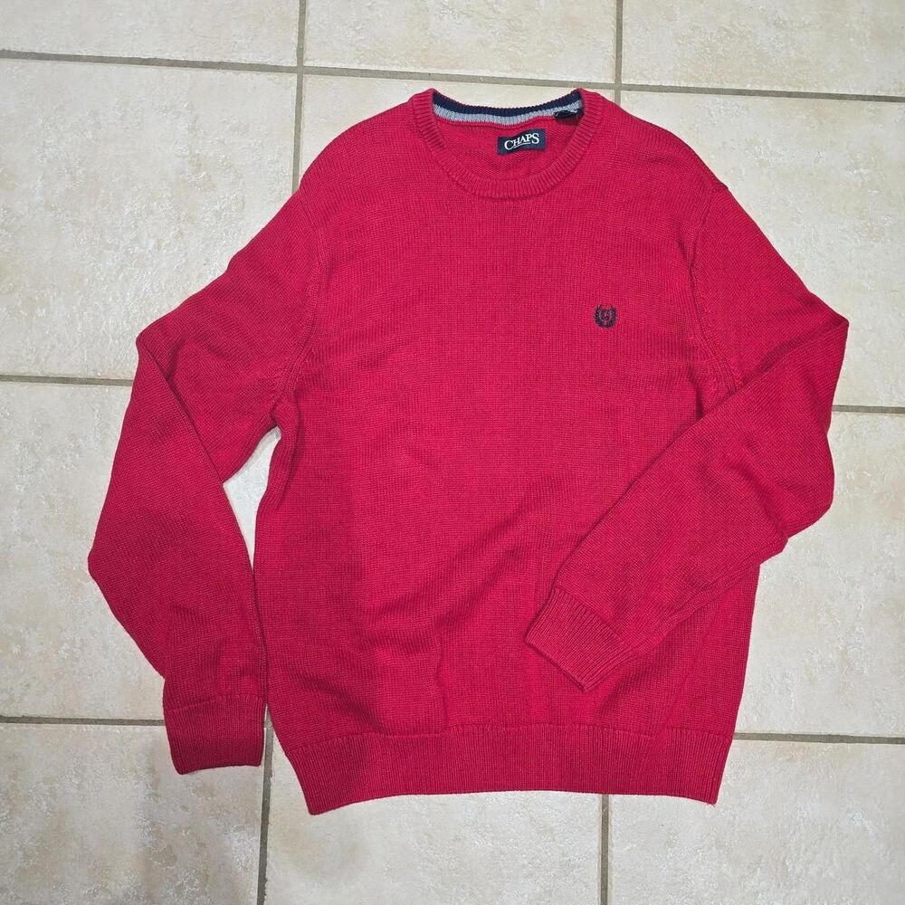 Chaps Men's Red Crewneck Sweater size large